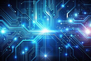 Fototapeta premium Futuristic AI Background with Technology Elements, Digital Innovations, and Copy Space for Presentations on Artificial Intelligence and Tech Advancements