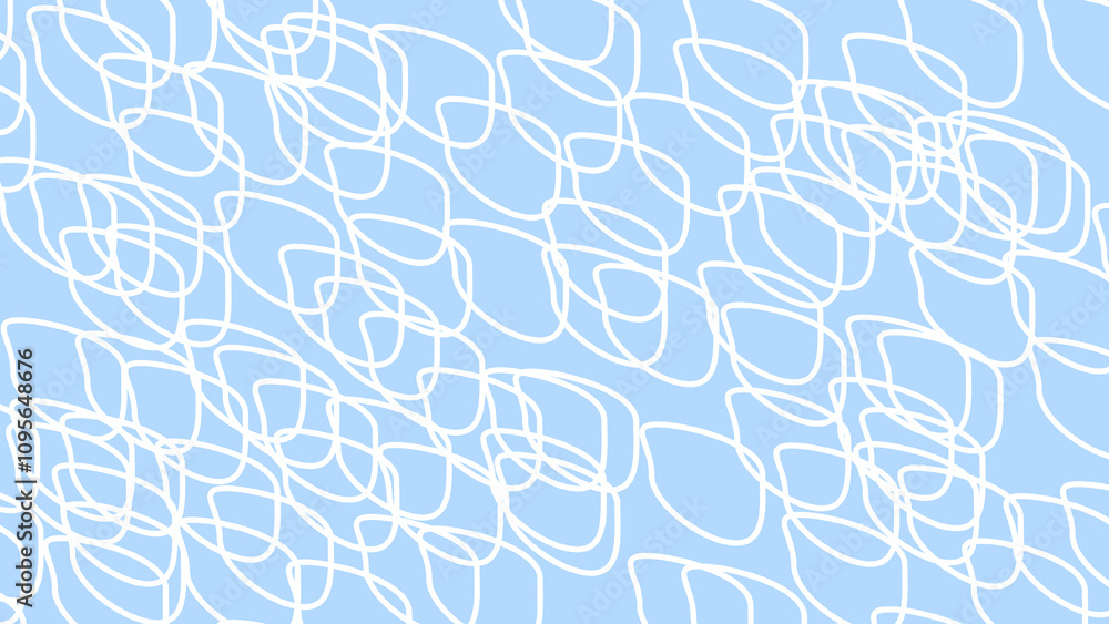 Poster a light blue background with white, abstract line patterns creating a dynamic, playful texture.