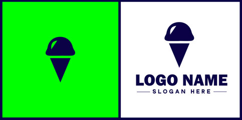 Ice Cream Parlor icon Ice cream shop Ice cream café Gelato parlor flat logo sign symbol editable vector