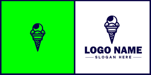 Ice Cream Parlor icon Ice cream shop Ice cream café Gelato parlor flat logo sign symbol editable vector
