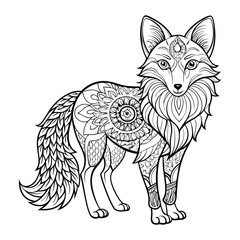 Obraz premium Animal Mandala Design. Floral Animal Mandala Design. Mandala Design With Animal. Animal Coloring Page Design With Mandala Style.