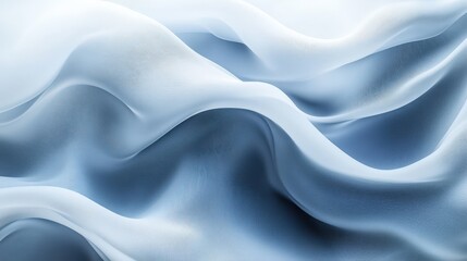Fototapeta premium Elegant Waves of Translucent Fabric in Soft Blue Tones