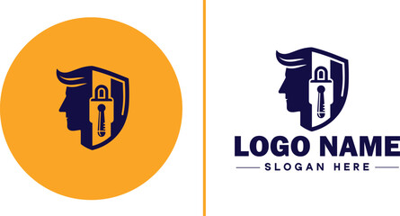 Identity Theft Protection icon Identity theft prevention Identity protection service Identity monitoring service flat logo sign symbol editable vector