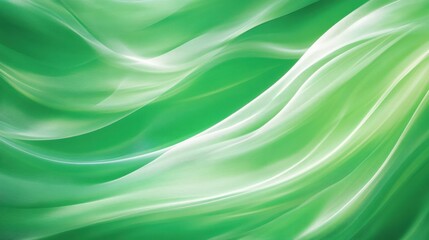 Obraz premium Ethereal Flowing Green Waves with Subtle Light Effects