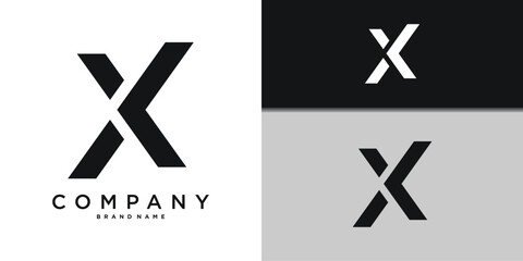 Letter X minimal logo icon design template elements. Premium Vector