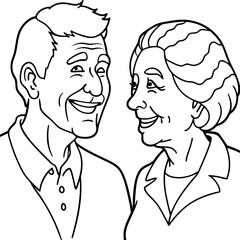 elderly couple smiling