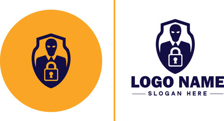 Identity Theft Protection icon Identity theft prevention Identity protection service Identity monitoring service flat logo sign symbol editable vector
