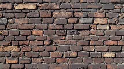 Fototapeta premium Textured Brick Wall with Rich Earthy Tones for Urban Backgrounds