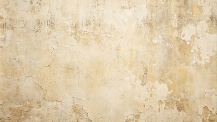Cream-colored Wall with Cracks and Aged Texture, Ideal for Backgrounds and Design Projects