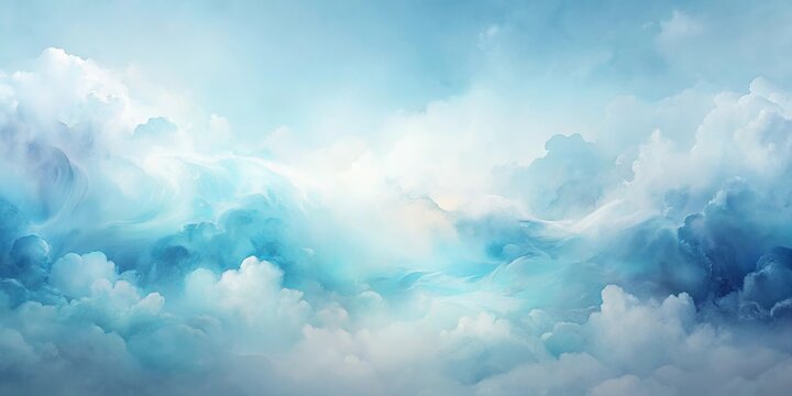 Serene Dreamscape An ethereal panorama of soft, rolling clouds in calming shades of blue and white