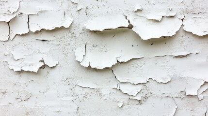 Obraz premium Weathered White Wall with Peeling Paint Texture
