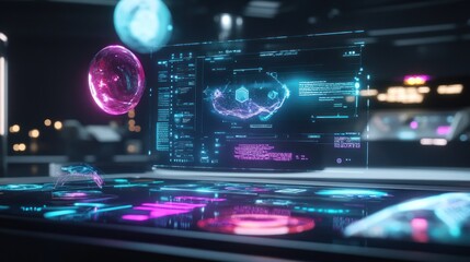 Obraz premium Futuristic tech interface display.