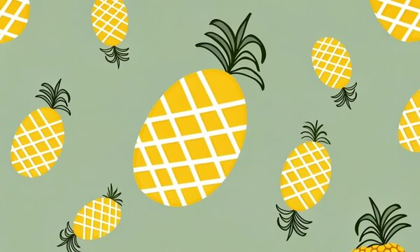 pineapple pattern Background. flat illustration pineapple background. seamless pattern pineapple. pineapple flat illustration background.