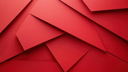 Dynamic Red Abstract Art with Layered Geometric Shapes