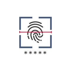 Fingerprint technology logo icon
