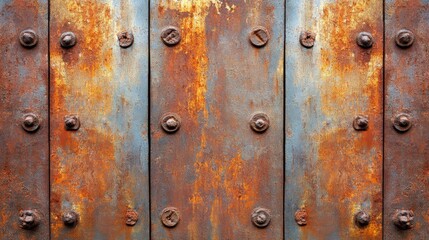 Fototapeta premium Weathered Iron Plating with Rust and Texture