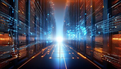 Close-up of innovative technology concept and big data storage.