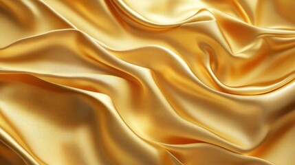 Obraz premium A gold fabric with a wave pattern. The fabric is very shiny