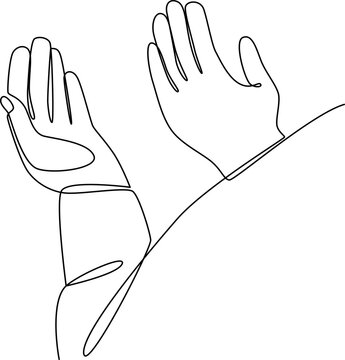 recommend clip art: Hands in Prayer One Line Art Vector