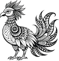 Obraz premium Animal Mandala Design. Floral Animal Mandala Design. Mandala Design With Animal. Animal Coloring Page Design With Mandala Style.