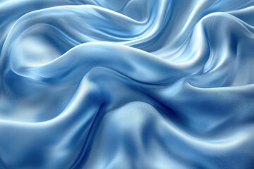 Obraz premium Blue silk fabric draped over a rustic wooden chair in a sunlit room.