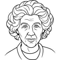  elderly woman hairstyle vector illustration