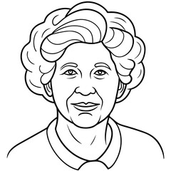  elderly woman hairstyle vector illustration