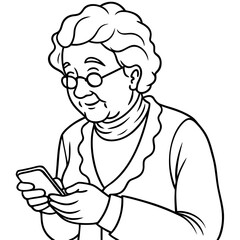 elderly woman on phone-
