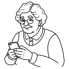 elderly woman on phone-