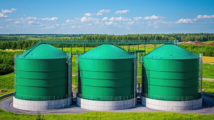 Obraz premium Landfill gas collection system capturing methane emissions and converting it into usable energy methane capture, landfill energy