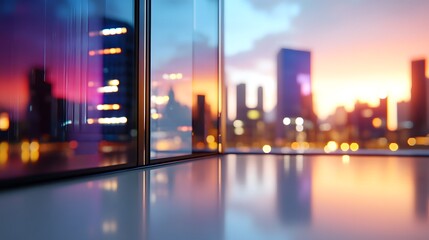 Cityscape View from Modern Building