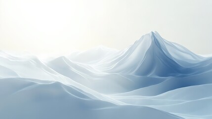 Fototapeta premium Serene Abstract Mountain Landscape in Soft Blue Tones