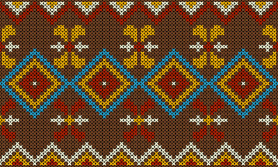 Intricate cross-stitch patterns merging delicate craftsmanship with modern flair. These designs add a handcrafted elegance to clothing, bags, and home decor, making each piece stand out.