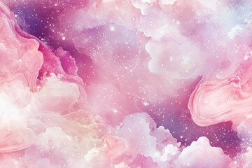 Ethereal pastel pink galaxy texture with soft clouds and sparkling star-like highlights