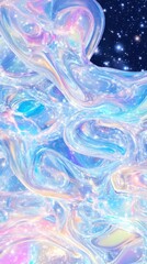 Obraz premium Swirling Blue and White Abstract Wallpaper