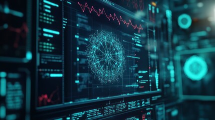 Fototapeta premium Futuristic digital data network.