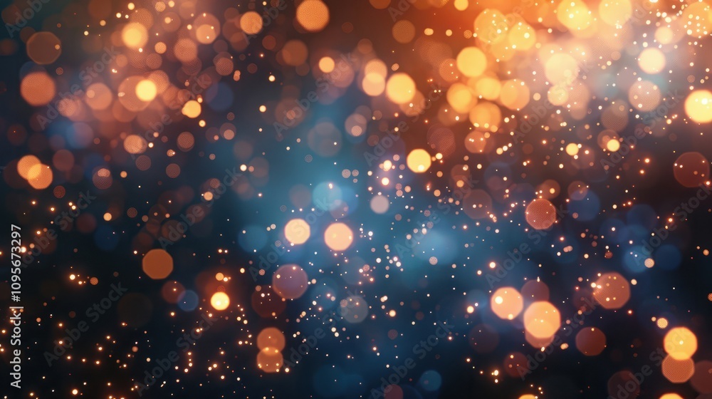 Poster fireworks with abstract bokeh background