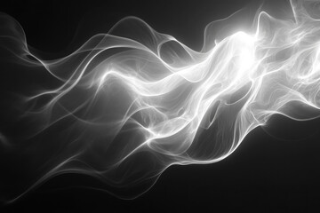 Obraz premium White smoke billows against a black backdrop.