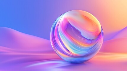 Obraz premium Vibrant and surreal depicting a protective globe with soft color gradients representing the concept of ozone preservation and environmental sustainability