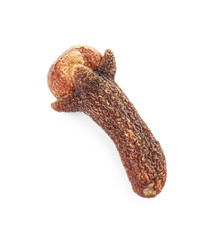 Aromatic spice. Dry clove bud isolated on white, top view