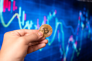 Cryptocurrency Bitcoin with Finance graph