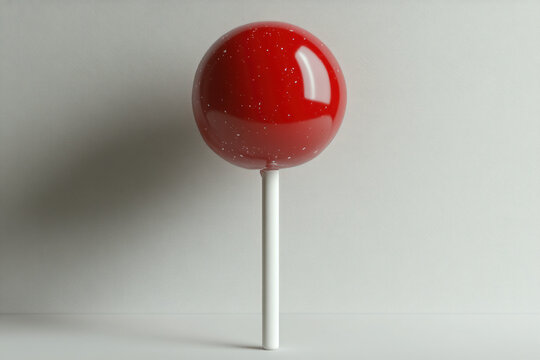 Red and white lobok on white background, minimalist and elegant.