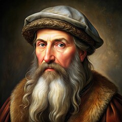 Realistic Portrait of Johannes Gutenberg