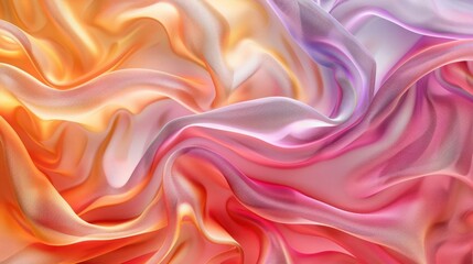 Obraz premium Organic abstract panorama wallpaper background, the wavy curve of an abstract fabric