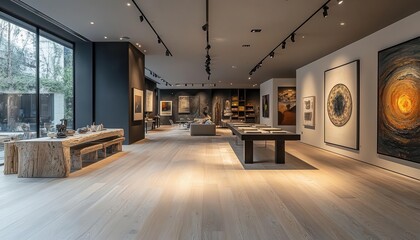 Elegant private gallery with curated art pieces