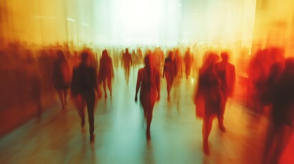 Obraz premium Crowd movement urban center photography busy atmosphere dynamic flow