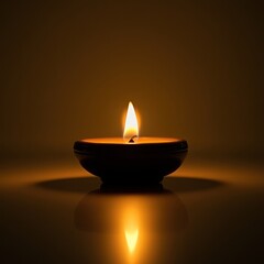 Serene Candle Flame Glowing in the Darkness, Creating a Peaceful Atmosphere for Meditation, Relaxation, and Spiritual Reflection in Soft Yellow Light