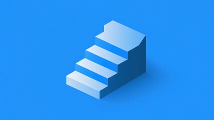 Fototapeta premium Isometric blue stairs.