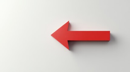 Red arrow pointing left on white background.