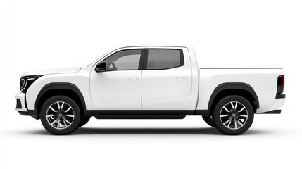 Fototapeta premium White crew cab pickup truck.